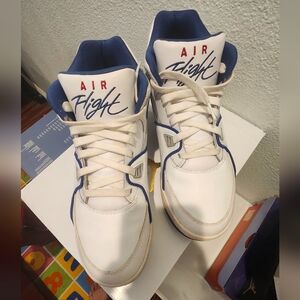 Nike Air Flight 89 White and Blue Sneakers